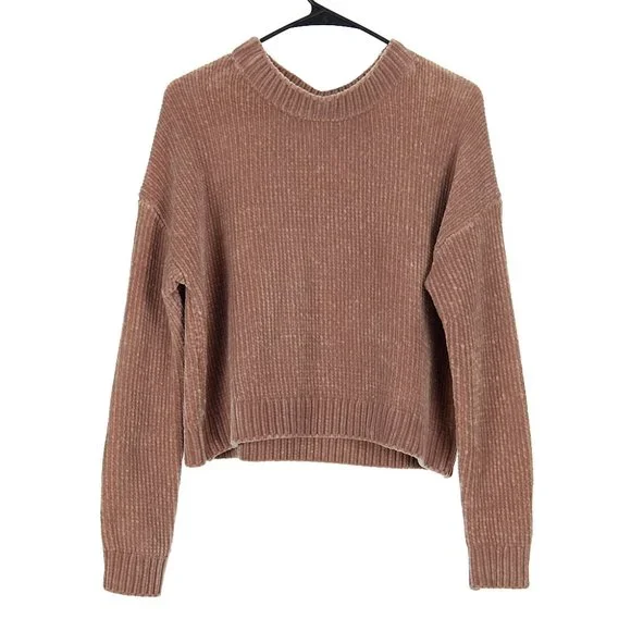 Urban Outfitters Silence + Noise Tan Chenille Crop Sweater Women's Size Small - Picture 2 of 9